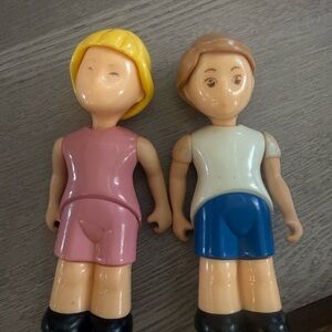Charming Doll Pair with Pink and Blue Outfits